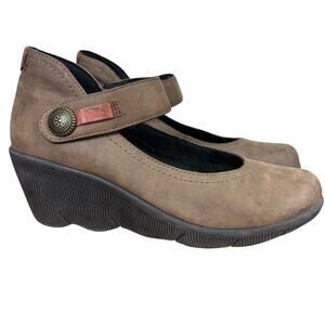 Cobb Hill New Balance Mary Jane Rev Lite Nubuck Leather Wedge Shoes sz 7.5 M